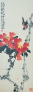 2-Flowers and Birds, 1978 RM 66,000.00-SOLD | Chinese ink and watercolour on paper | 83.5 x 30 cm