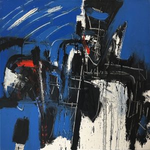 Awang Damit Ahmad Garis Mega Hanya Desir Angin.. Biarkan.., 2018 Mixed media on canvas 91 x 91 cm